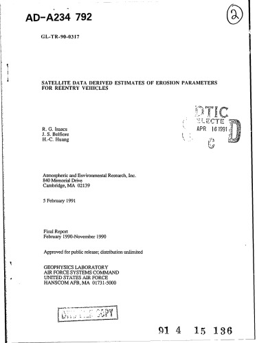 ﻿داده های ماهواره ای برآورد پارامترهای فرسایش برای وسایل نقلیه ورودی مجدد
