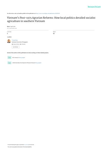 ﻿اصلاحات ارضی پس از 1975 ویتنام: چگونه سیاست محلی کشاورزی سوسیالیستی را در جنوب ویتنام از مسیر خارج کرد
