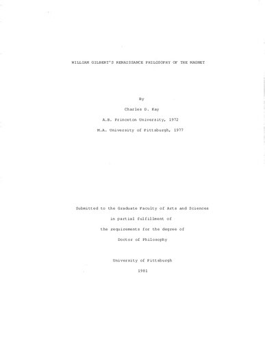﻿فلسفه رنسانس آهنربا اثر ویلیام گیلبرت