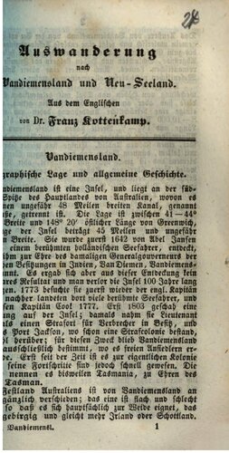 ﻿مهاجرت به Vandiemensland و نیوزلند