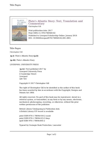 ﻿داستان آتلانتیس افلاطون: متن، ترجمه و تفسیر