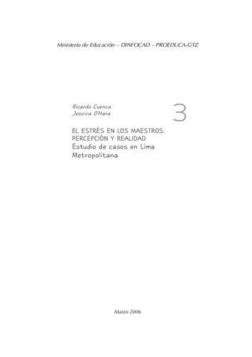 ﻿استرس در معلمان: ادراک و واقعیت. مطالعه موردی در متروپولیتن لیما