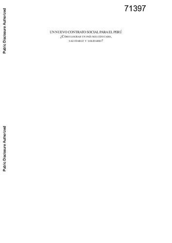 ﻿یک قرارداد اجتماعی جدید برای پرو: چگونه می توان به یک کشور تحصیل کرده، سالم و حمایت کننده تر دست یافت؟