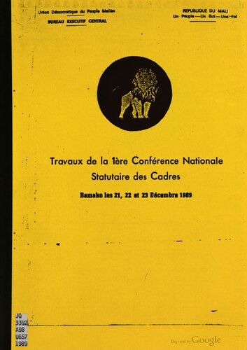 ﻿کار اولین همایش ملی اساسنامه مدیران اجرایی: باماکو، 21، 22 و 23 دسامبر 1989