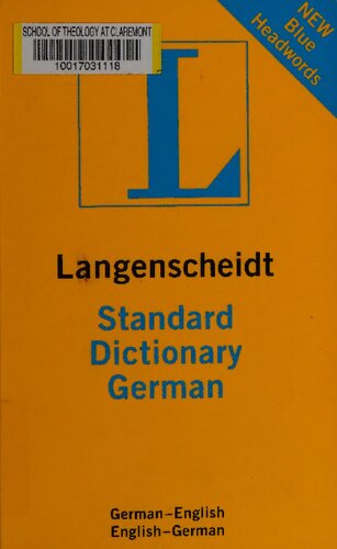 ﻿Langenscheidt دیکشنری استاندارد آلمانی: آلمانی - انگلیسی / انگلیسی - آلمانی. 130000 مرجع
