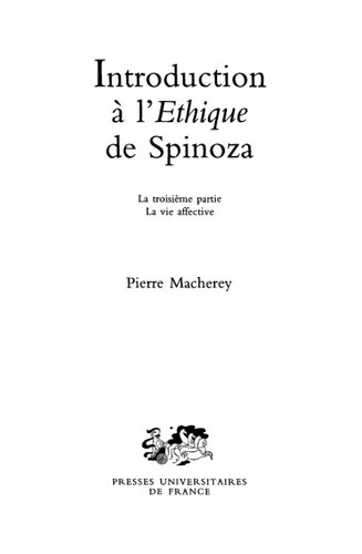 ﻿مقدمه ای بر اخلاق اسپینوزا بخش سوم زندگی عاطفی