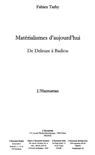 ﻿ماتریالیسم های امروز: از دلوز تا بدیو