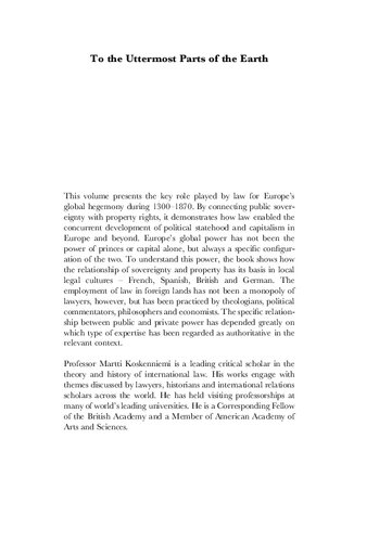 ﻿تا انتهای زمین: تخیل قانونی و قدرت بین المللی 1300-1870