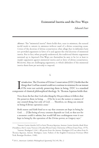 ﻿اینرسی وجودی و پنج راه