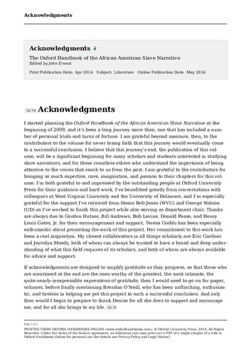 ﻿کتاب راهنمای آکسفورد از روایت برده آفریقایی آمریکایی