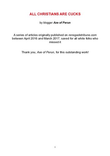 ﻿Axe of Perun - All Christians Are Cucks 2016 - 2017