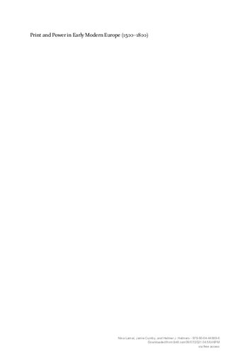 ﻿چاپ و قدرت در اروپای مدرن اولیه (1500-1800)