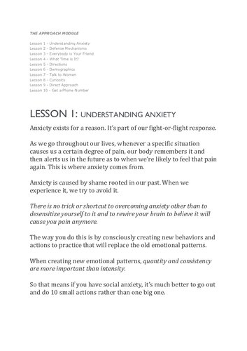 ﻿دوره دوستیابی بی باک: ماژول رویکرد