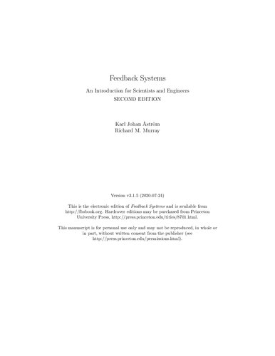 ﻿سیستم های بازخورد: مقدمه ای برای دانشمندان و مهندسان