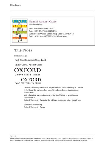 ﻿گاندی در برابر کاست