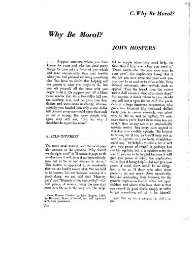 ﻿چرا اخلاقی باشیم؟