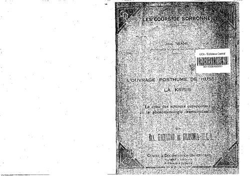 ﻿اثر پس از مرگ هوسرل - The Krisis