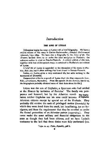 ﻿لیسیاس: سخنرانی های منتخب 12، 16، 19، 22، 24، 25، 32، 34