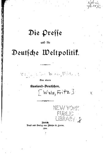 ﻿مطبوعات و سیاست جهانی آلمان