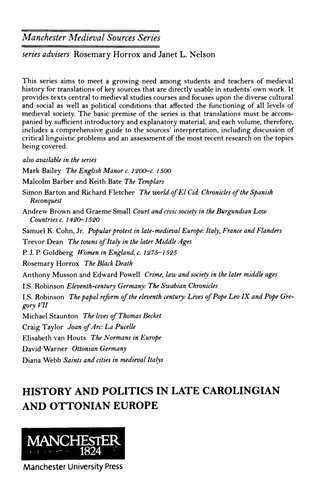 ﻿تاریخ و سیاست در اواخر دوره کارولینگ و اروپای اوتونی: تواریخ رجینو پروم و آدالبرت ماگدبورگ