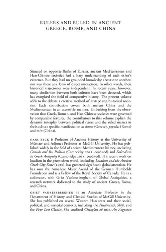 ﻿حاکمان و فرمانروایان در یونان باستان، روم و چین