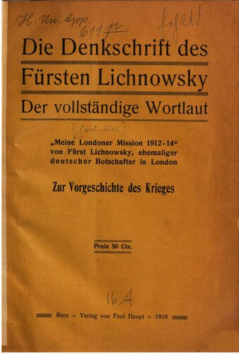 ﻿یادداشت شاهزاده لیکنوفسکی: متن کامل