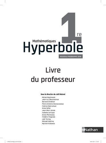 ﻿Hyperbole 1st - Teacher's book 2019 (نسخه فرانسوی)
