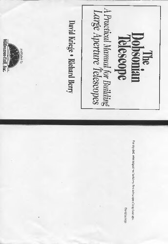 ﻿تلسکوپ دابسونی: کتابچه راهنمای عملی برای ساخت تلسکوپ های با دیافراگم بزرگ