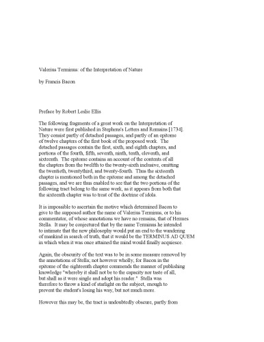 Valerius Terminus: تفسیر طبیعت