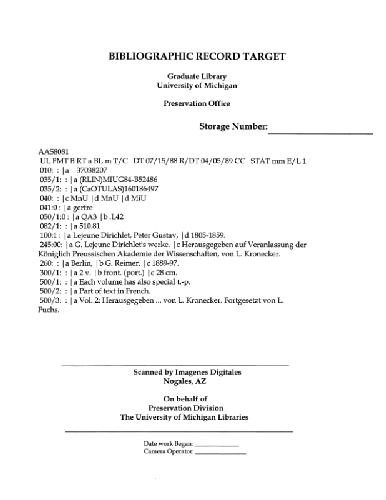 ﻿آثار G. Lejeune دیریکله