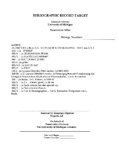 ﻿آثار G. Lejeune دیریکله