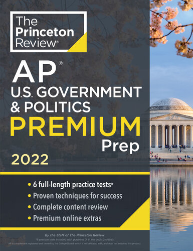 ﻿Princeton Review AP ایالات متحده دولت و سیاست Premium Premium 2022 6 تست تمرین + بررسی کامل محتوا + استراتژی ها و تکنیک ها.
