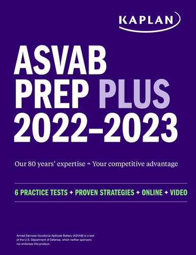 ﻿ASVAB prep plus 2022-2023: 6 تست تمرین + استراتژی های اثبات شده + آنلاین + ویدئو