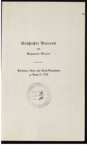 ﻿تاریخ بایرن / فهرست افراد، مکان ها و موضوع جلدهای I-VIII