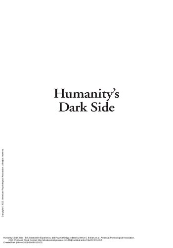 ﻿جنبه تاریک بشریت: شیطان، تجربه مخرب و روان درمانی