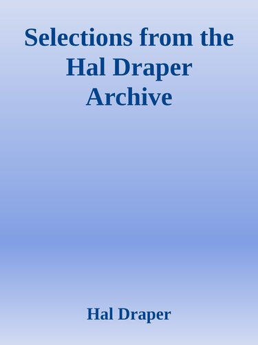﻿منتخبی از آرشیو Hal Draper