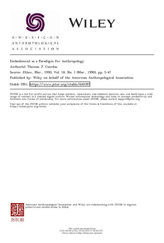 ﻿تجسم به عنوان پارادایم برای انسان شناسی