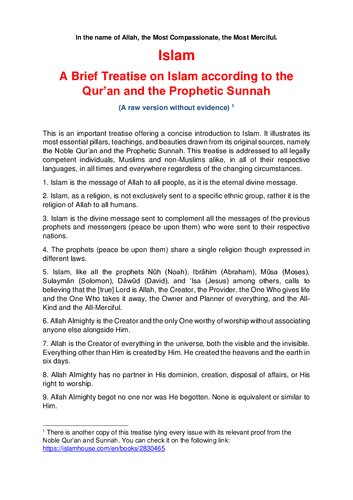 ﻿رساله ای مختصر در اسلام