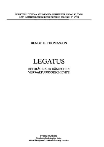 ﻿Legatus: کمک به تاریخ اداری روم