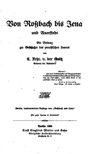 ﻿از روسباخ تا ینا و اورشتد: سهمی در تاریخ ارتش پروس