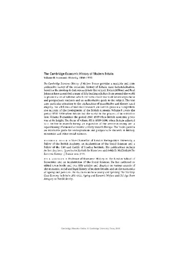 ﻿تاریخ اقتصادی کمبریج بریتانیای مدرن، جلد 2: بلوغ اقتصادی، 1860-1939