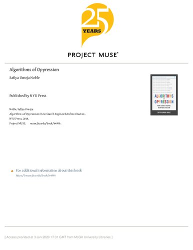 ﻿الگوریتم های سرکوب: چگونه موتورهای جستجو نژادپرستی را تقویت می کنند