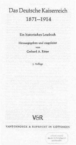 ﻿امپراتوری آلمان 1871-1914: یک خواننده تاریخی
