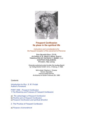 ﻿اعتراف مکرر: جایگاه آن در زندگی معنوی