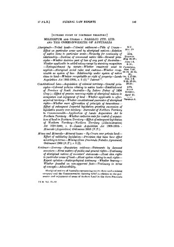 ﻿Milirrpum و دیگران علیه Nabalco Pty. Ltd. و Commonwealth of Australia