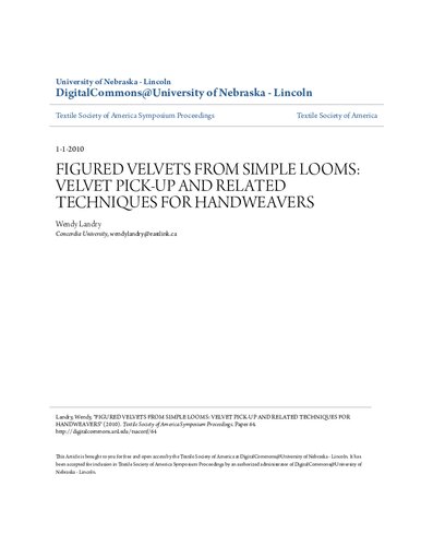 ﻿مخمل های شکل دار از دستگاه های بافندگی ساده: برداشتن مخمل و تکنیک های مرتبط برای دستباف ها