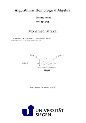 ﻿جبر همسانی الگوریتمی: WS 2016/17