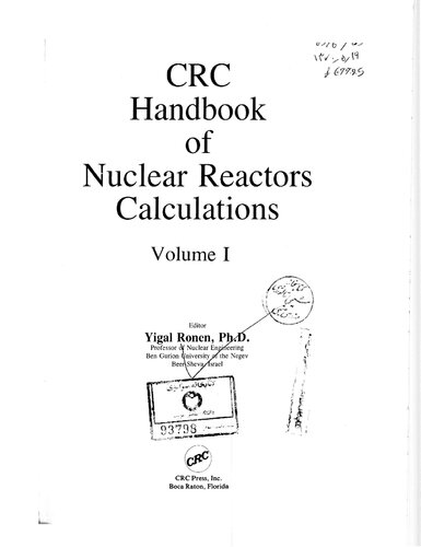 ﻿CRC Handbook of Nuclear Ractor Calculations, Vol. 1
