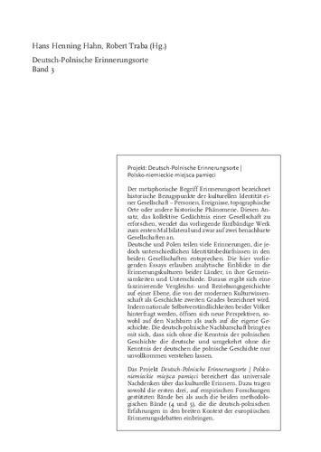 ﻿مکان های خاطره آلمانی-لهستانی جلد 3: موازی ها