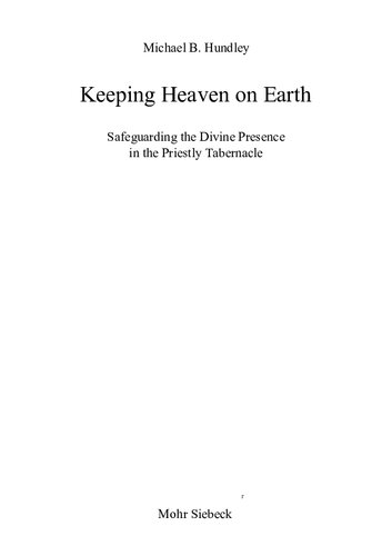 ﻿حفظ بهشت ​​روی زمین: حفاظت از حضور الهی در خیمه کشیش